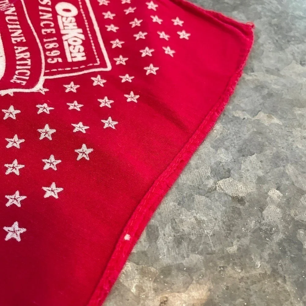 Vintage 90s OshKosh B’gosh 100 Years Handkerchief Bandana Scarf Cotton USA Red